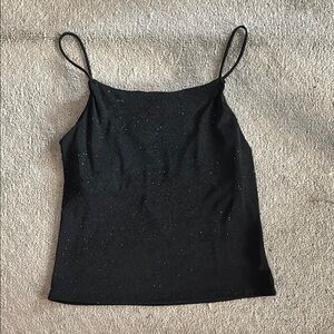 90’s Sparkly Black Squareneck Top